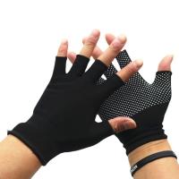 Guantes deportivos a prueba de viento de Color sólido para montar, protección solar, guantes elásticos para hombre, guantes de medio dedo, guantes de nailon, mitones antideslizantes - details 4