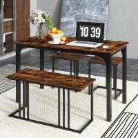 Juego de Comedor Industrial Mesa de Cocina de 120 x 60 cm con Banco y Taburetes - details 5