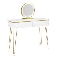 Tocador, escritorio de tocador con espejo, luz LED, iluminación ajustable de 3 niveles, mesa de maquillaje y cosméticos, cajones grandes, escritorio - details 1