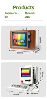 DIY Vintage Electrodomésticos Muebles TV Ordenador Cintas Walkman Playstation Radio Bloques de construcción Modelos Juguetes Adornos Eléctricos Puzzles estereoscópicos Regalos - details 5
