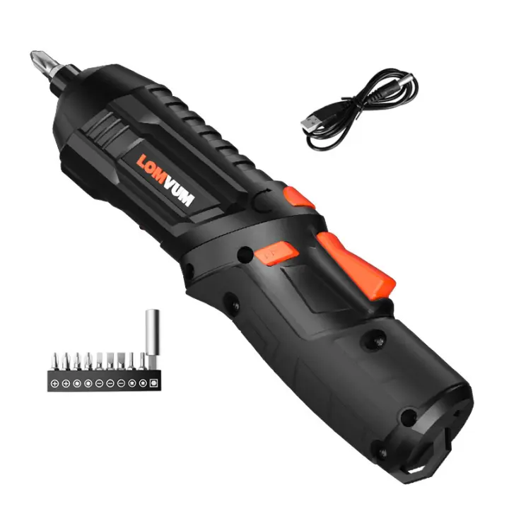 LOMVUM-Mini destornillador eléctrico inalámbrico, recargable por USB, 4V, 4 cabezales intercambiables, multifuncional - 1