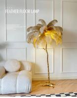 Lámpara de pie con plumas, luminaria moderna para sala de estar, restaurante, oficina, dormitorio, decoración de plumas - details 10