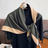 Bufanda cuadrada de seda para mujer, pañuelo suave de marca de lujo, Hijab, chal para el pelo, diadema, 90x90cm - details 2