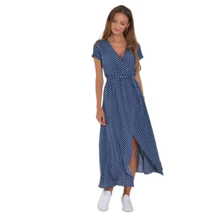 Vestido Mujer verano ，Vacaciones en la playa profundas V Recibir Manga corta Falda Casual de flores Bohemia - 1