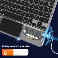 Teclado inalámbrico luminoso, panel táctil recargable, Bluetooth, para teléfono, PC, tableta, juegos, azul claro - details 7