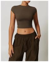 Camiseta deportiva de manga corta con cuello redondo para mujer, Camisa ajustada de manga corta para Yoga, secado fino, para correr - details 3