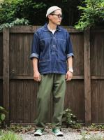 1920s Vintage Ejército de EE. UU. Primavera Verano Azul Denim Uniformes de Trabajo Jersey Suelto Camisa Chaqueta - details 1