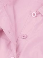 2025 nuevo Retro Turn Down Collar abotonada plisado sólido vestido de camisa de algodón de manga corta mujeres lisos Vintage vestidos hasta la rodilla - details 19