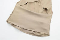 OUWU- top halter de satén a la moda para mujer, top elegante versátil plisado lateral sin espalda para mujer 2025 - details 12