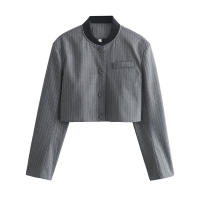 BUNO-novedad de verano, producto, moda para mujer, Chaqueta corta de manga larga con cuello levantado Simple, abrigo, pantalones sueltos, conjunto informal - details 4