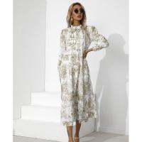Vestidos elegantes y bonitos estampados para mujer, vestido suelto de manga larga con cuello redondo, nueva promoción - details 15
