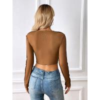 Camisetas de manga larga para mujer, ropa casual, suaves, cuello redondo, elegantes y brillantes, primavera, 2023 - details 8
