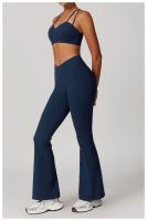 Conjunto de Yoga Ajustado de Cuidado de Belleza de Espalda Cruzada Traje de Fitness de Cintura Alta y Levantamiento de Caderas Conjunto de Nylon con Sujetador y Pantalones - details 11