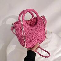 Bolso de playa de media luna de vid de hierba tejido a mano, bolso de hombro hueco de verano para mujer de gran capacidad - details 13