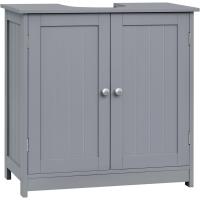 Mueble Baño Moderno de Madera Lavabo Bajo con Armario y Sifón Estante Ajustable con 2 Puertas - details 2