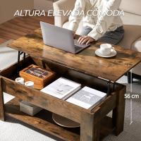 Mesa de Café Elevable y Extensible con Revistero 98x50x(41,8-56) cm Mueble para Sala de Estar y Comedor - details 41