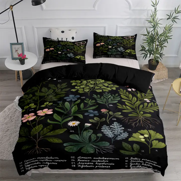 Juego de funda nórdica/Doona de arte botánico, juego de ropa de cama individual, doble, Queen, King, Cal King - 1