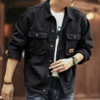 Chaqueta de mezclilla para hombre, holgada, con solapa retro americana, moda informal, ropa de abrigo para primavera y otoño - details 10
