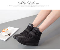 Zapatillas altas transpirables para mujer, zapatos deportivos informales antideslizantes, plataforma oculta, aumento de cuero - details 19