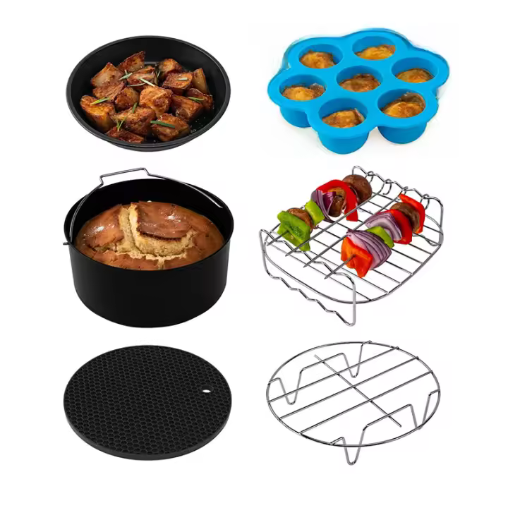 Molde de utensilios de cocina de acero inoxidable de 6 piezas para hornear pasteles y pizzas - 1
