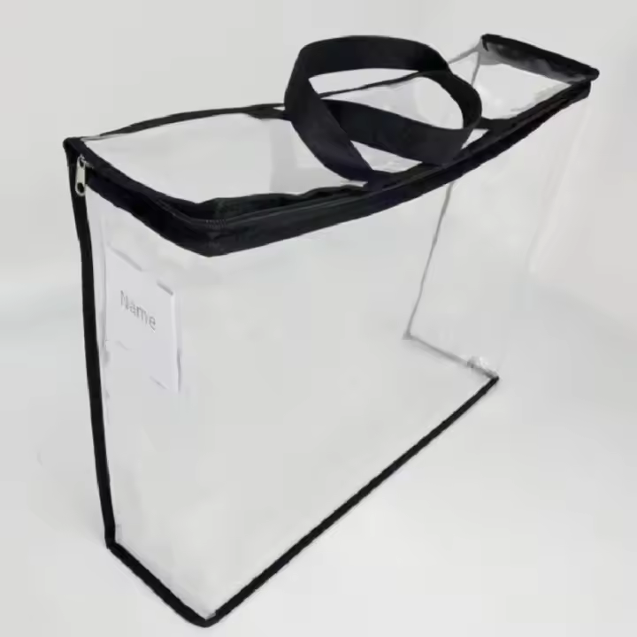 Bolsa de almacenamiento de ropa transparente de PVC, bolsa organizadora de sábanas impermeable a prueba de polvo con cremallera, bolsa de mano transparente plegable para gimnasio - 1