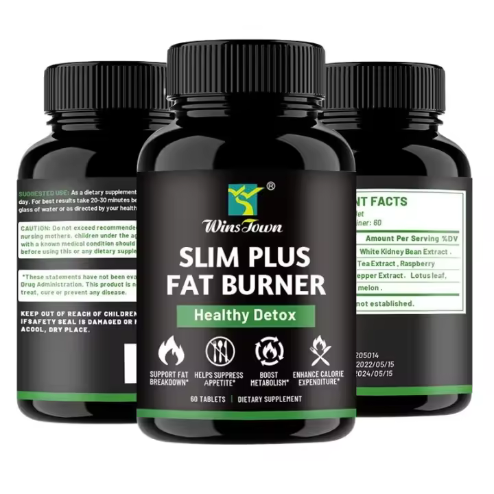 SLIM PLUS FAT BURNER Pastillas de cápsulas adelgazantes de caramelo prensado con enzimas - 1