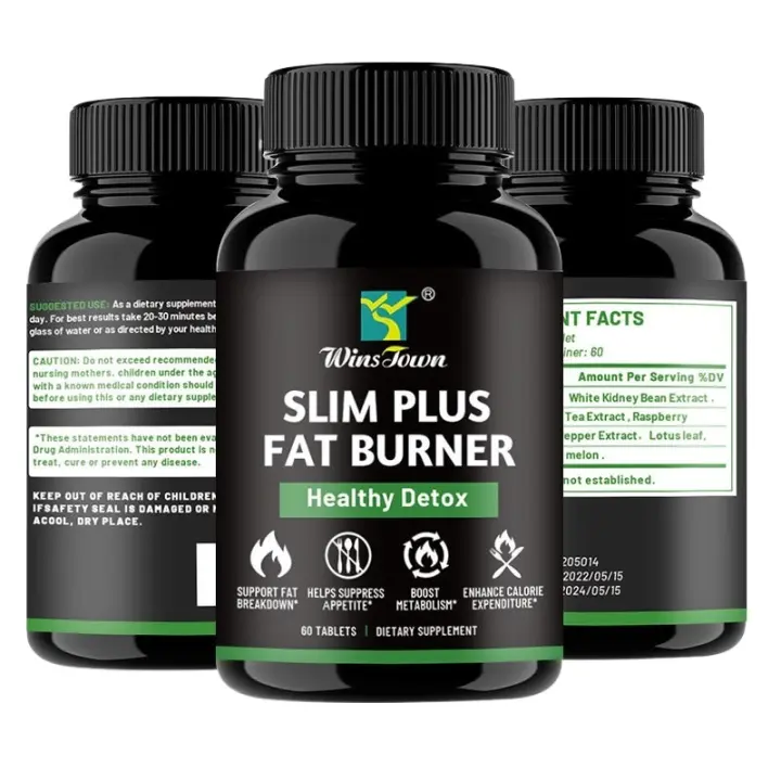 SLIM PLUS FAT BURNER Pastillas de cápsulas adelgazantes de caramelo prensado con enzimas - 1