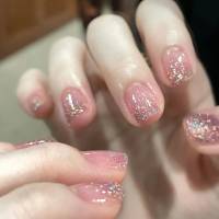 Uñas Postizas Gradient De Lentejuelas Y Gradiente Cortas 24 Piezas Con 1 Linterna Y 1 Gel De Jalea Para Fiesta - details 0