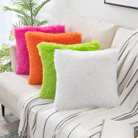 Funda de Cojín de Piel Suave 43x43cm Decorativa y Caliente para Sofá de Sala Decoración Moderna Resistente al Desvanecimiento con Cierre de Cremallera Gris Blanco - details 5