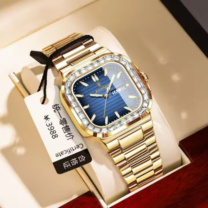 Marca suiza de lujo nuevo reloj de hombre con doble calendario reloj de diamantes - 1