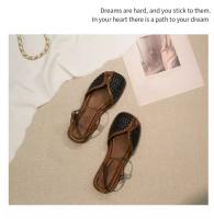 Sandalias Romanas de Verano Zapatos Planos para Mujeres 2025 con Cabeza de Estilo Retro y Pequeña Talla - details 10
