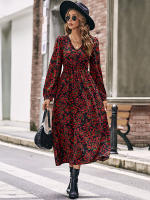 Vestido estampado de manga larga Para Mujer, Elegante, Para Fiesta, novedad de 2024 - details 2