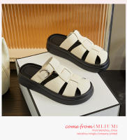Sandalias retro hueco bolsa cabeza zapatillas nuevas versátiles ligeras casuales de mujer tipo muffin playa media fregona - details 18