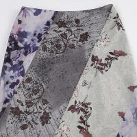 BUNO-Falda larga con estampado floral retro para mujer, faldas de tiro bajo con malla de retazos transparente, estilo vintage de los años 2000, trajes Harajuku y2k, novedad - details 7