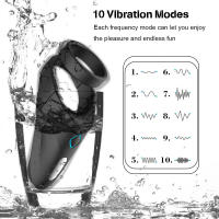 Penis Ring Vibrator Male Delay Ejaculation Trainer Cock Ring Clitoris Stimulator Prostate Massager Adult Sex Toy for Couples 18+ - details 2
