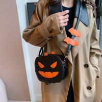 Bolso de calabaza de Halloween de cuero PU de dibujos animados, bolso de hombro divertido de calabaza de murciélago, bolso cruzado cuadrado de gran capacidad para fiesta - details 14