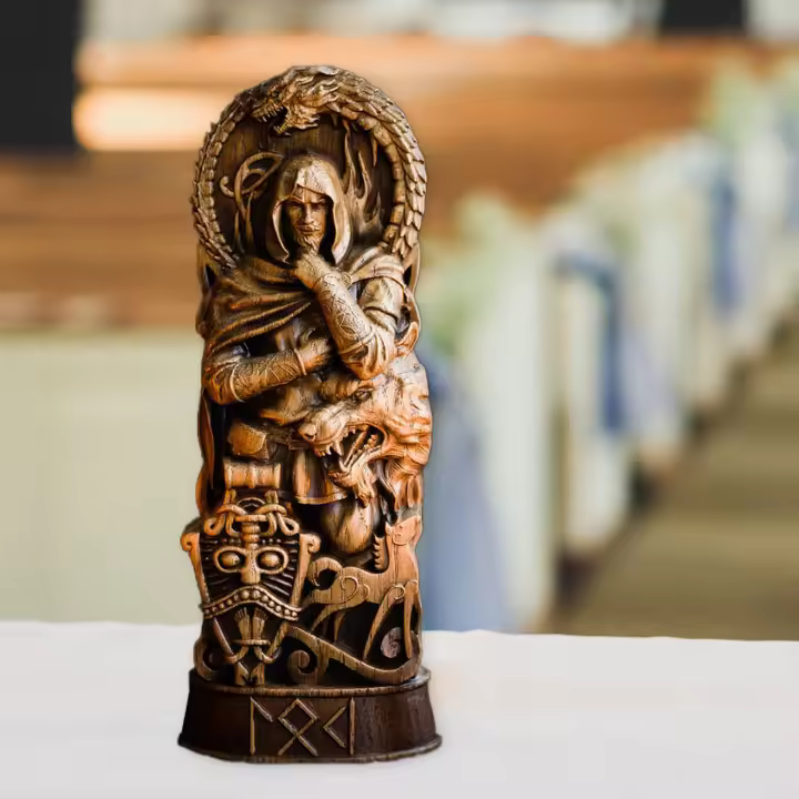 Adorno de estatua de Thor para el hogar, artesanía de resina de dioses nórdicos, mitos y leyendas, nuevo - 1
