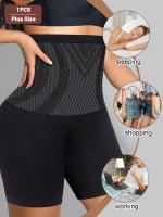 1 juego de ropa interior de mujer de talla grande, cintura alta, control de barriga, moldeado y levantamiento, sin costuras, cortos cuadrados. - details 19