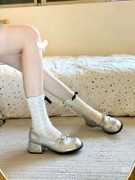 Año nuevo chino niña boca ligera plata palabra cinturón solo zapatos mujer primavera hada viento arco Mary Jane zapatos - details 1