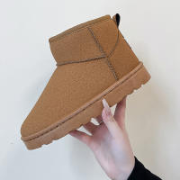 Botas de nieve de ante de vaca para mujer, botines cálidos con felpa gruesa, para clima frío, novedad de invierno, 2023 - details 27
