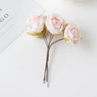 Mini ramo de flores artificiales para boda, 12 piezas, corona de recortes para decoración navideña del hogar, accesorios para vacaciones, rosa de té de seda - details 5