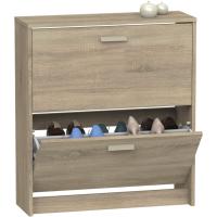Zapatero Recibidor Mueble Auxiliar Estrecho 2 Puertas para Entrada Blanco, 12 Pares de Zapatos, 82x74x25cm, Colección Tibet - details 4