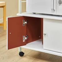 Mueble Microondas Cocina Estante de Cocina Carrito Auxiliar con Ruedas Blanco 40 x 60 x 114 cm FRG12-W ES - details 4