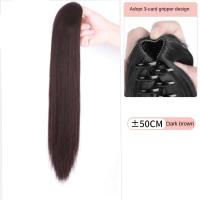 Peluca de cola de caballo con Clip de garra de 20/24 pulgadas, extensión de cola de caballo, Clip en cola de caballo larga y recta, peluca de cola de poni falsa esponjosa - details 9