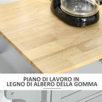 Cocina en Movimiento Mueble Auxiliar de Cocina con 2 Cajones, 3 Puertas y Barra Lateral - details 5