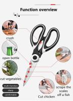 Tijeras de cocina multifuncionales de acero inoxidable para cortar pescado pollo utensilio de chef gadget accesorios para abrir botellas - details 1