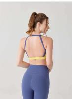 Conjunto de yoga con contraste de color para mujer, sujetador que absorbe los golpes de alto impacto con almohadillas fijas y mallas que levantan la cadera, ropa deportiva Fierss, gimnasio - details 15