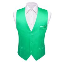 Chaleco de satén de seda sólida para hombre, chaqueta Formal sin mangas, color rojo liso, Tops informales para bodas y negocios, de diseñador, - details 34