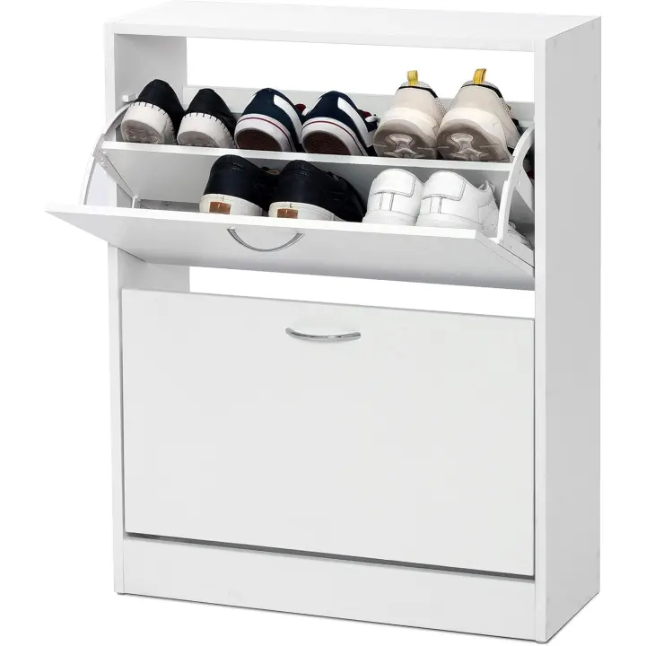 3 niveles, zapatero con cajón, 63 x 29 x 91,5 cm - 1