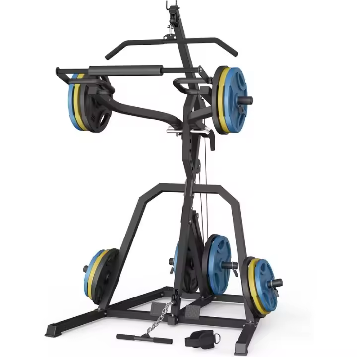DONOW Leverage Power Squat Rack Lever con LAT Low Row Home Gym System Estación de entrenamiento Relación 2:1 - 1